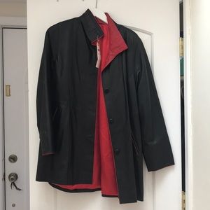 Red and Black Genuine Lamb Leather Jacket